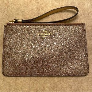 COACH gold glitter star wristlet -excellent condition- Model# F22705